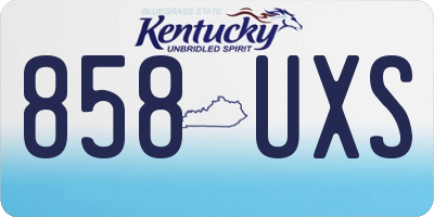 KY license plate 858UXS