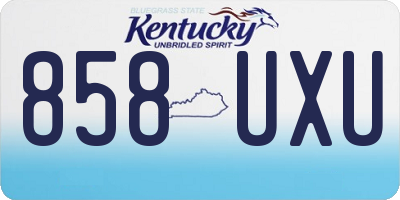 KY license plate 858UXU