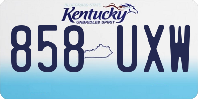KY license plate 858UXW
