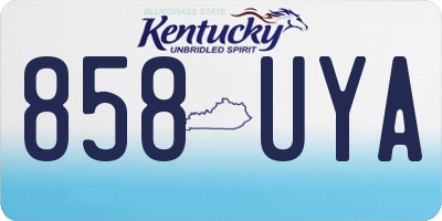 KY license plate 858UYA