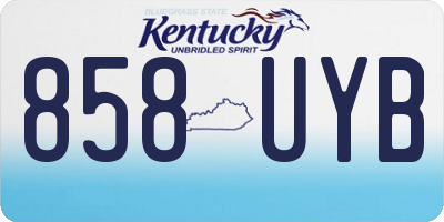 KY license plate 858UYB