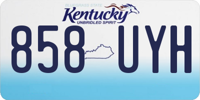KY license plate 858UYH
