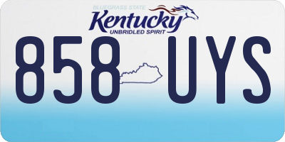 KY license plate 858UYS
