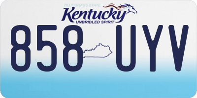 KY license plate 858UYV