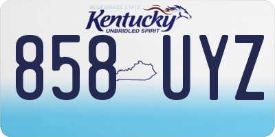 KY license plate 858UYZ