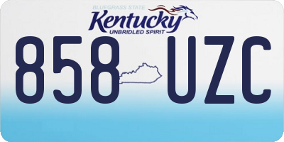 KY license plate 858UZC