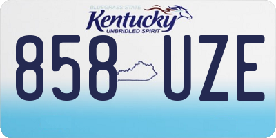 KY license plate 858UZE