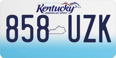 KY license plate 858UZK