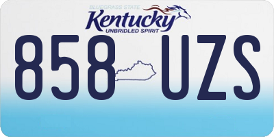 KY license plate 858UZS