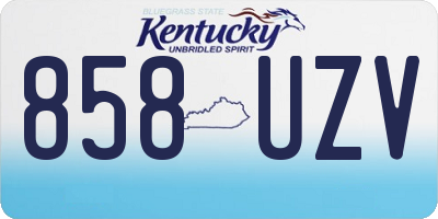 KY license plate 858UZV