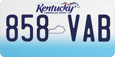 KY license plate 858VAB