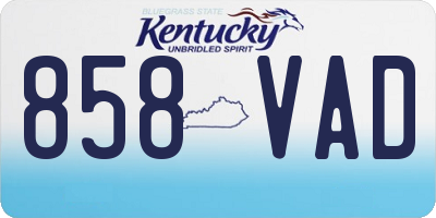 KY license plate 858VAD