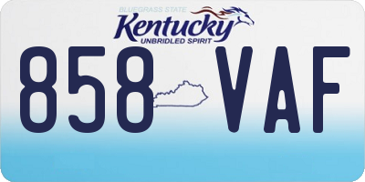KY license plate 858VAF
