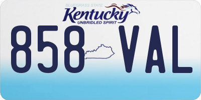 KY license plate 858VAL