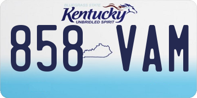 KY license plate 858VAM