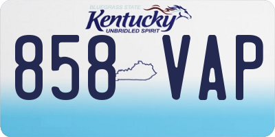 KY license plate 858VAP