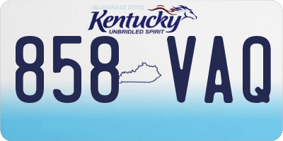 KY license plate 858VAQ