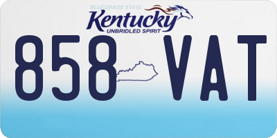 KY license plate 858VAT