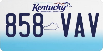 KY license plate 858VAV