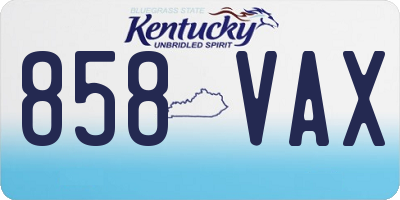 KY license plate 858VAX