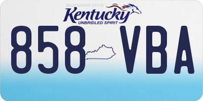 KY license plate 858VBA