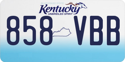KY license plate 858VBB