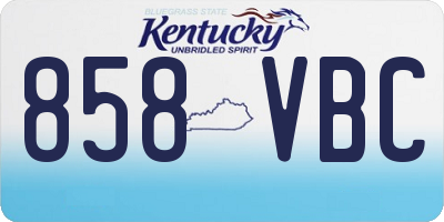 KY license plate 858VBC