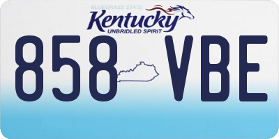 KY license plate 858VBE