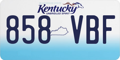 KY license plate 858VBF