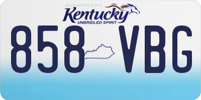 KY license plate 858VBG