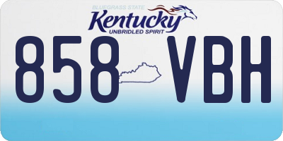 KY license plate 858VBH