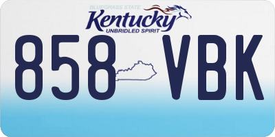 KY license plate 858VBK