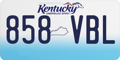 KY license plate 858VBL