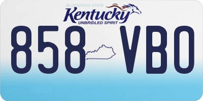 KY license plate 858VBO