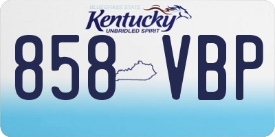 KY license plate 858VBP