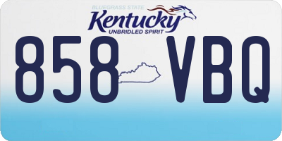 KY license plate 858VBQ