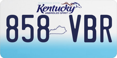 KY license plate 858VBR