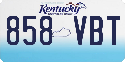 KY license plate 858VBT