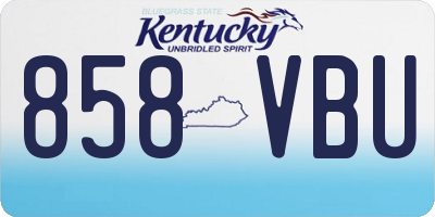 KY license plate 858VBU