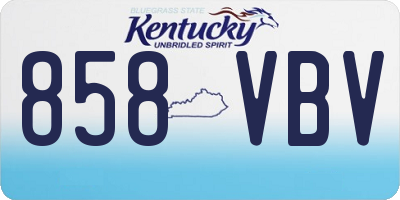 KY license plate 858VBV