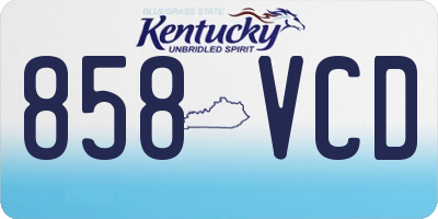 KY license plate 858VCD