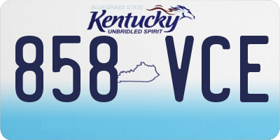 KY license plate 858VCE