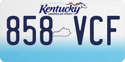 KY license plate 858VCF