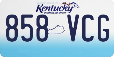 KY license plate 858VCG
