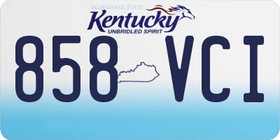 KY license plate 858VCI
