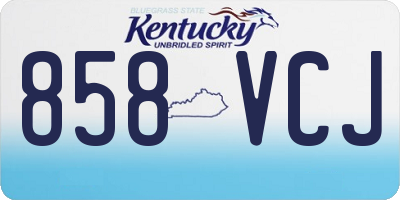 KY license plate 858VCJ