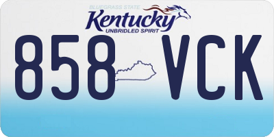 KY license plate 858VCK