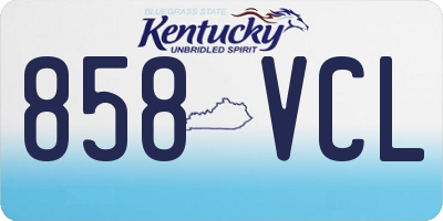 KY license plate 858VCL