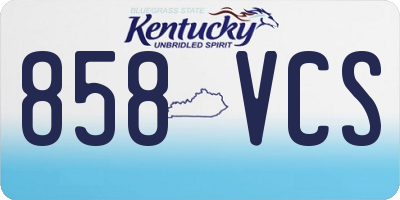 KY license plate 858VCS