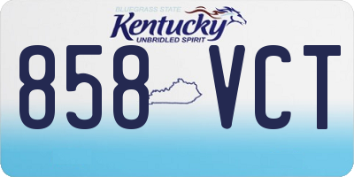 KY license plate 858VCT